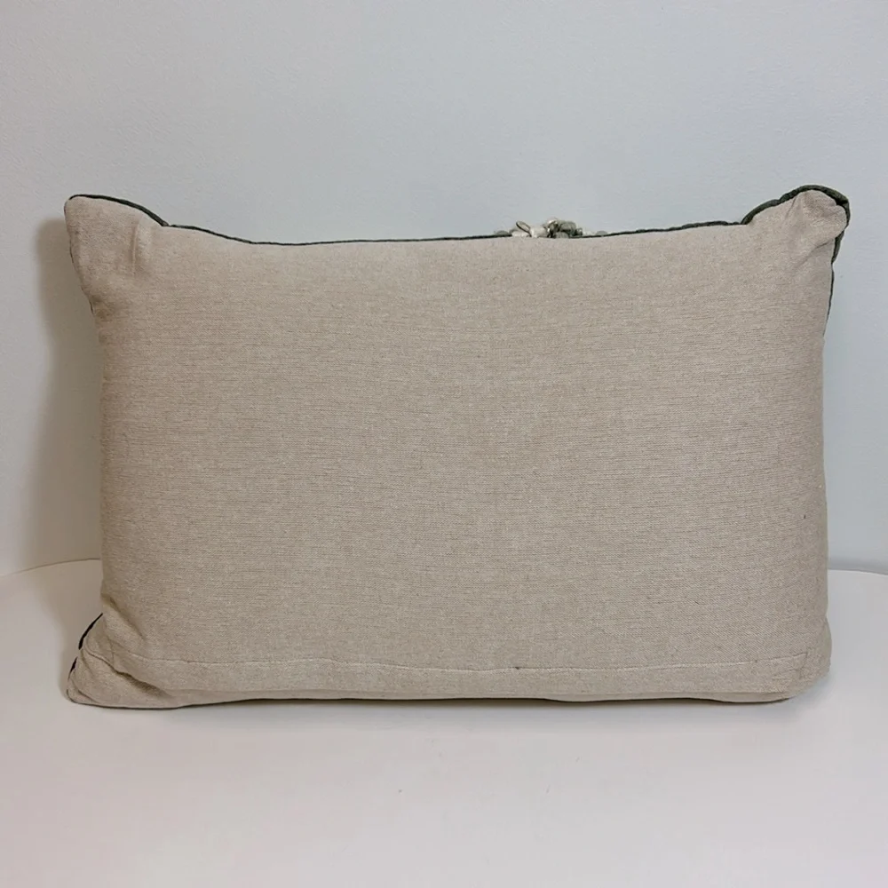 Green Velvet Merry Christmas Embroidered‎ Pillow Gift Bike Metallic Floral